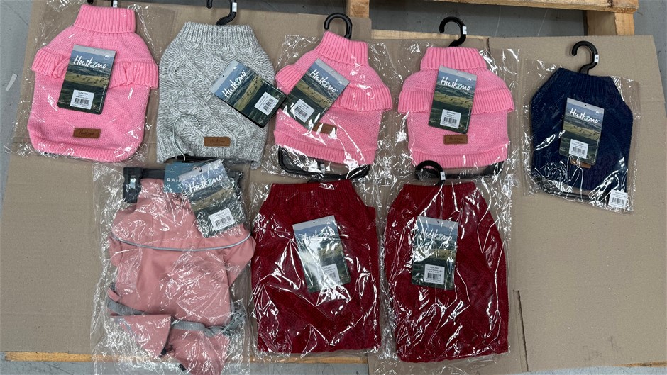 8 x Assorted Dog Huskimo Sweaters/Raincoat