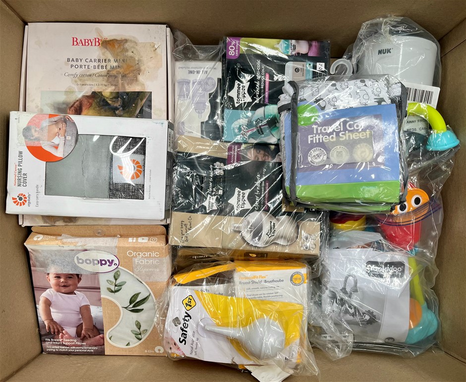 Assorted Baby Products Including BOPPY, NUK, TOMMEE TIPPEE & More. NB: Some