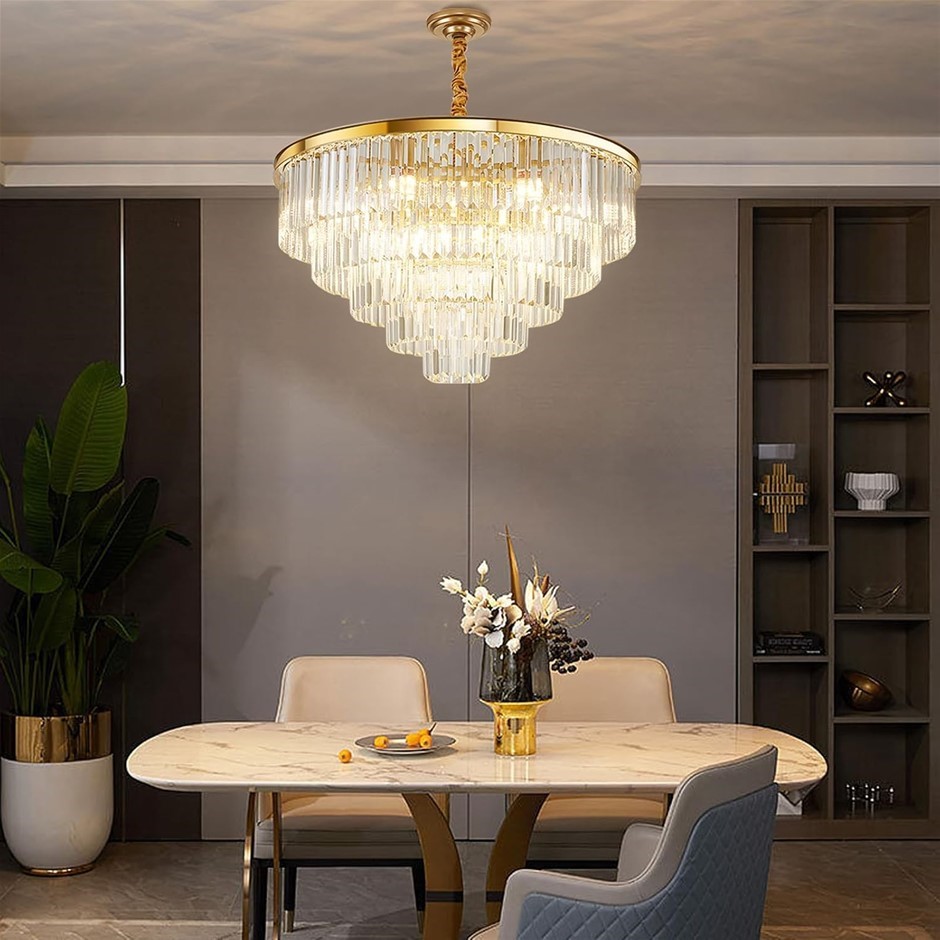 USOR 16-Light Large Crystal Chandeliers D80cm H50cm Modern Luxury Flush Mou