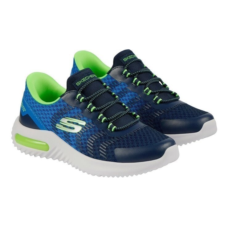 SKECHERS Kids' Swift Fit Shoes, Size US4 / EU36, Blue (NVBL), 17342L. Buye