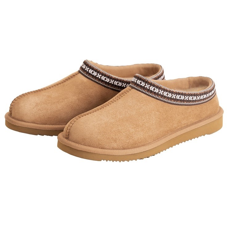 KSIGNATURE Unisex Shearling Tasman Slippers, Size US m6/w7 (EU38), Tan. Bu