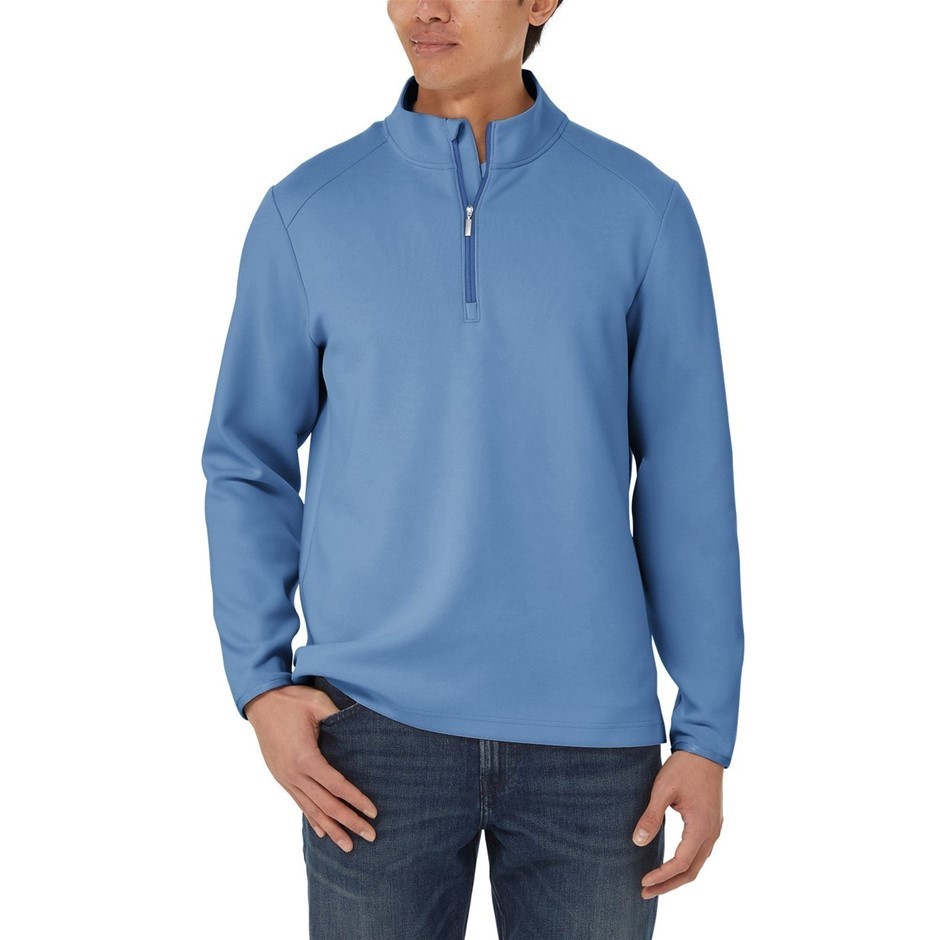 SIGNATURE Men's 1/2 Zip, Size XL, Recycled Polyester, Blue. Buyers Note -