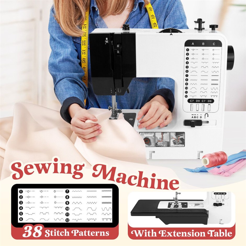 Portable Electric Mini Sewing Machine 38 Stitch Patterns w/Extension Table