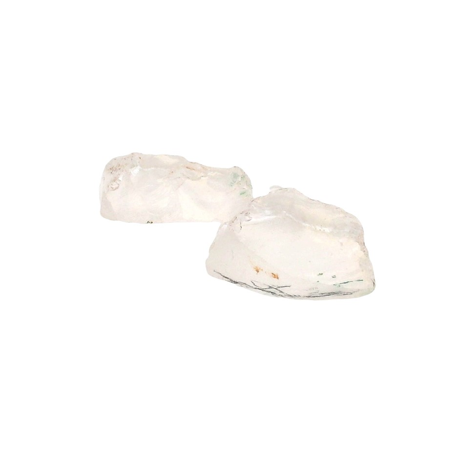 Two (2) pieces of Clear Material (not polished)