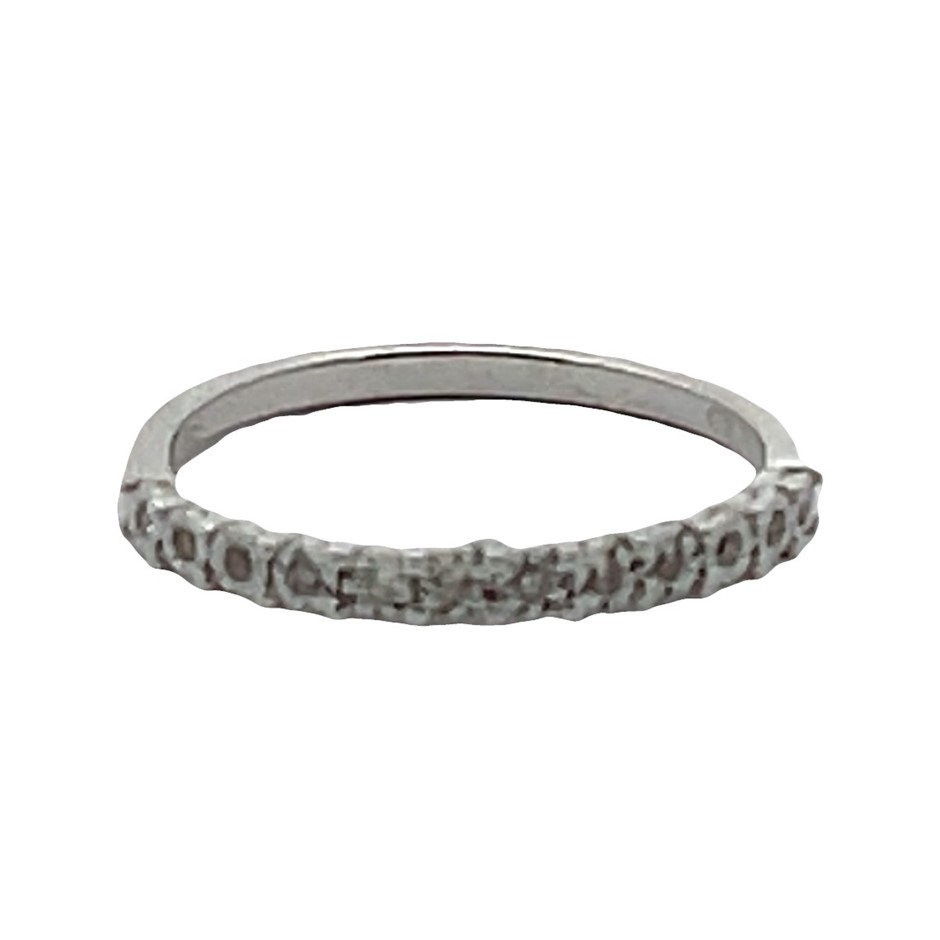 9ct White Gold 0.06ct Diamond Ring,