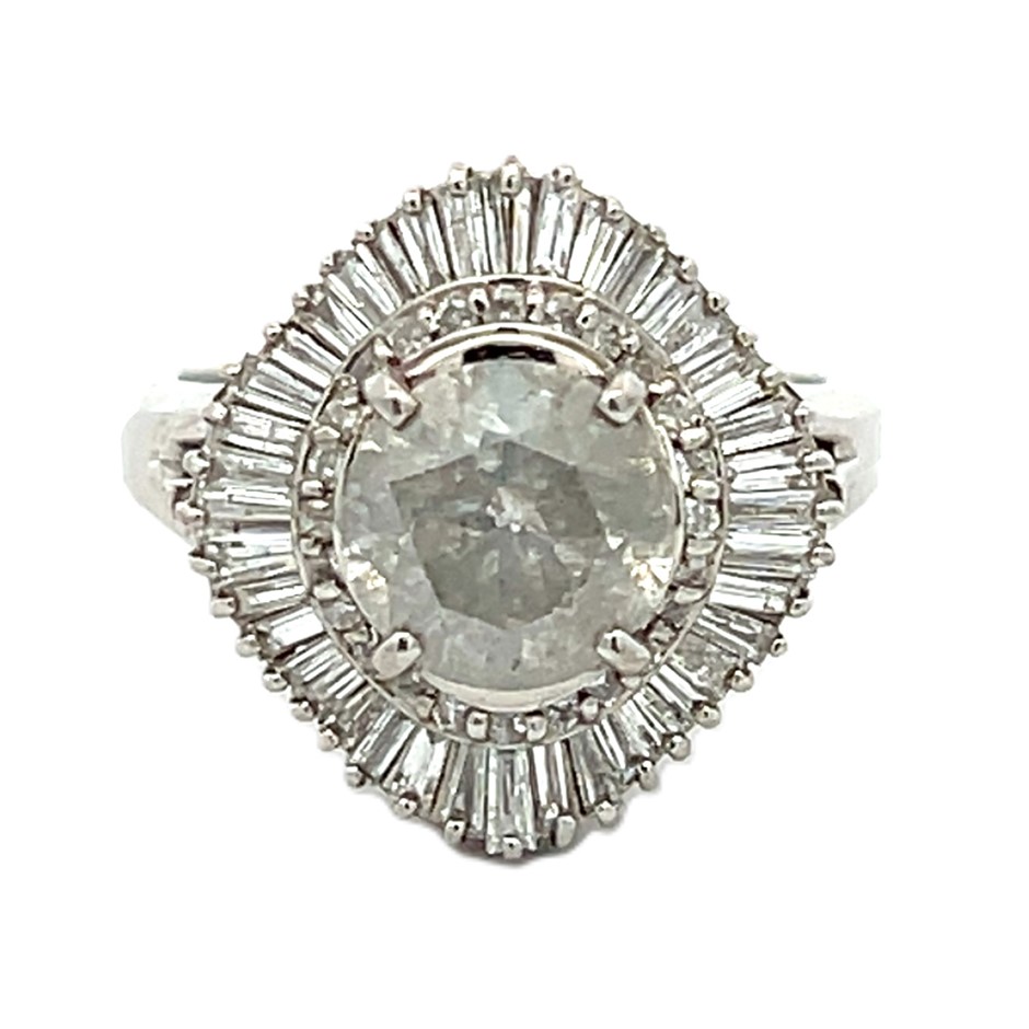 Platinum 950 diamond cluster ring