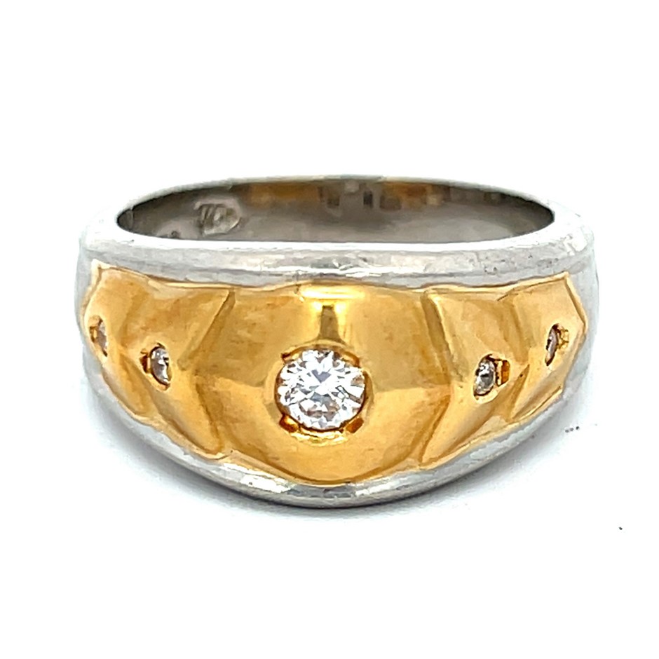18ct Yellow Gold & Palladium Dress Ring