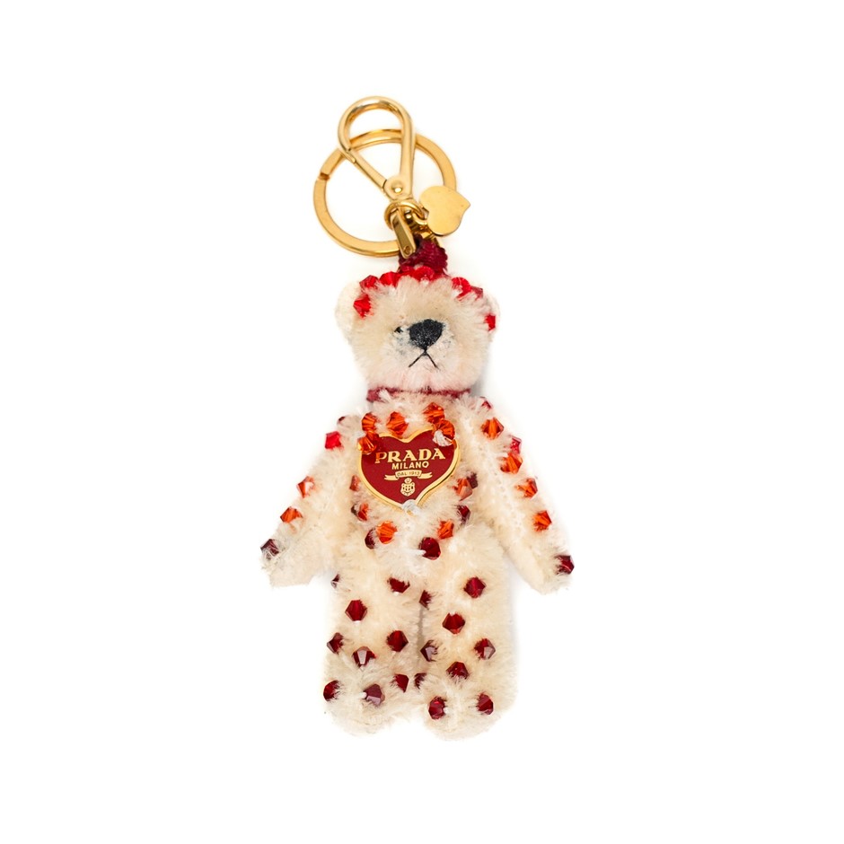 Prada Teddy Bear Crystal Keyring / Bag Charm
