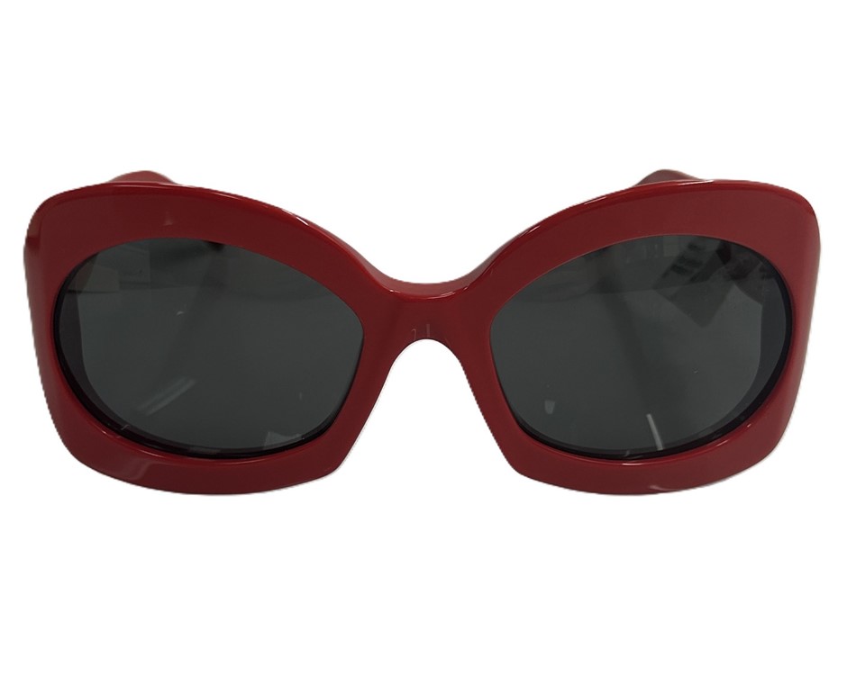 Celine Oversized Oval Sunglasses Red Acetate