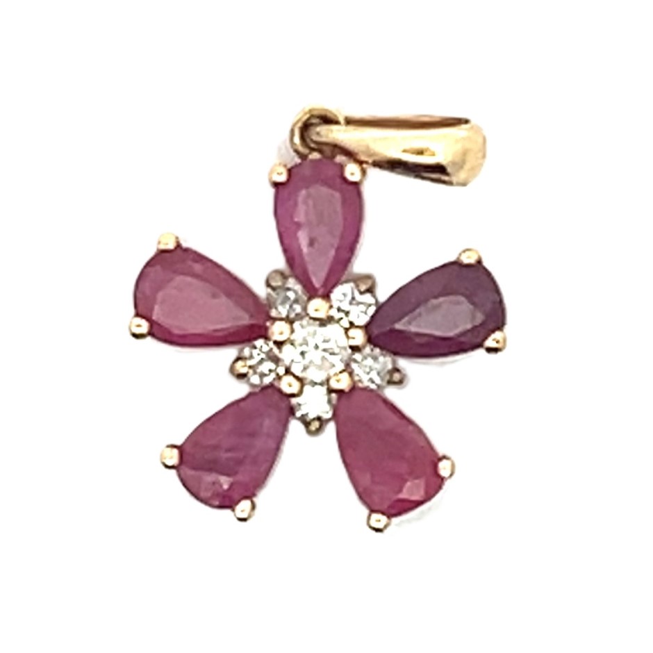 14ct Yellow Gold Ruby Pendant