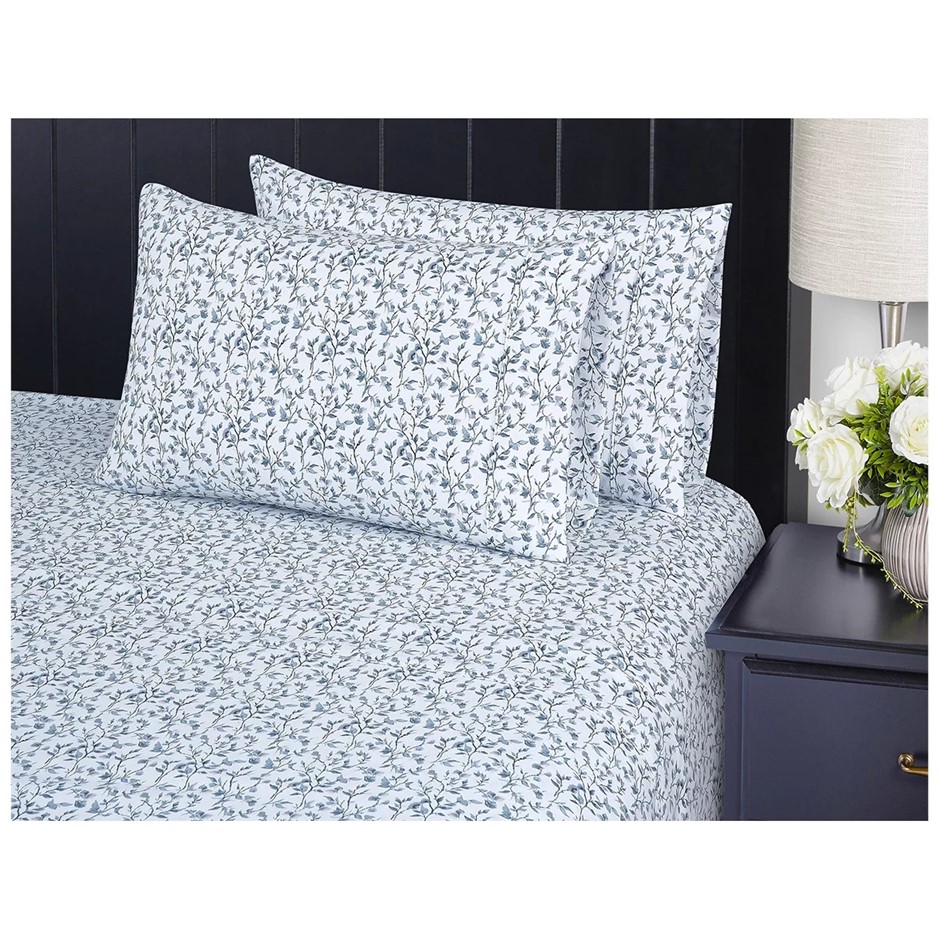 South Point Home Fashions Poly Flannel Sheet Set 6 Piece Queen Branch Song.