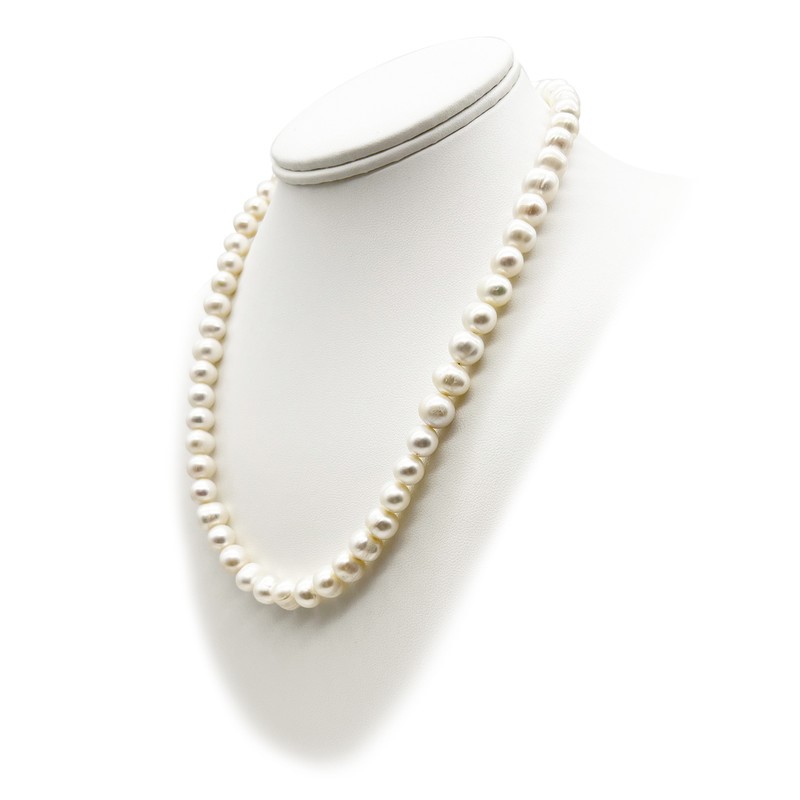 8-9mm Potato Shape Pearl with Real 18k Gold Plated Necklace
