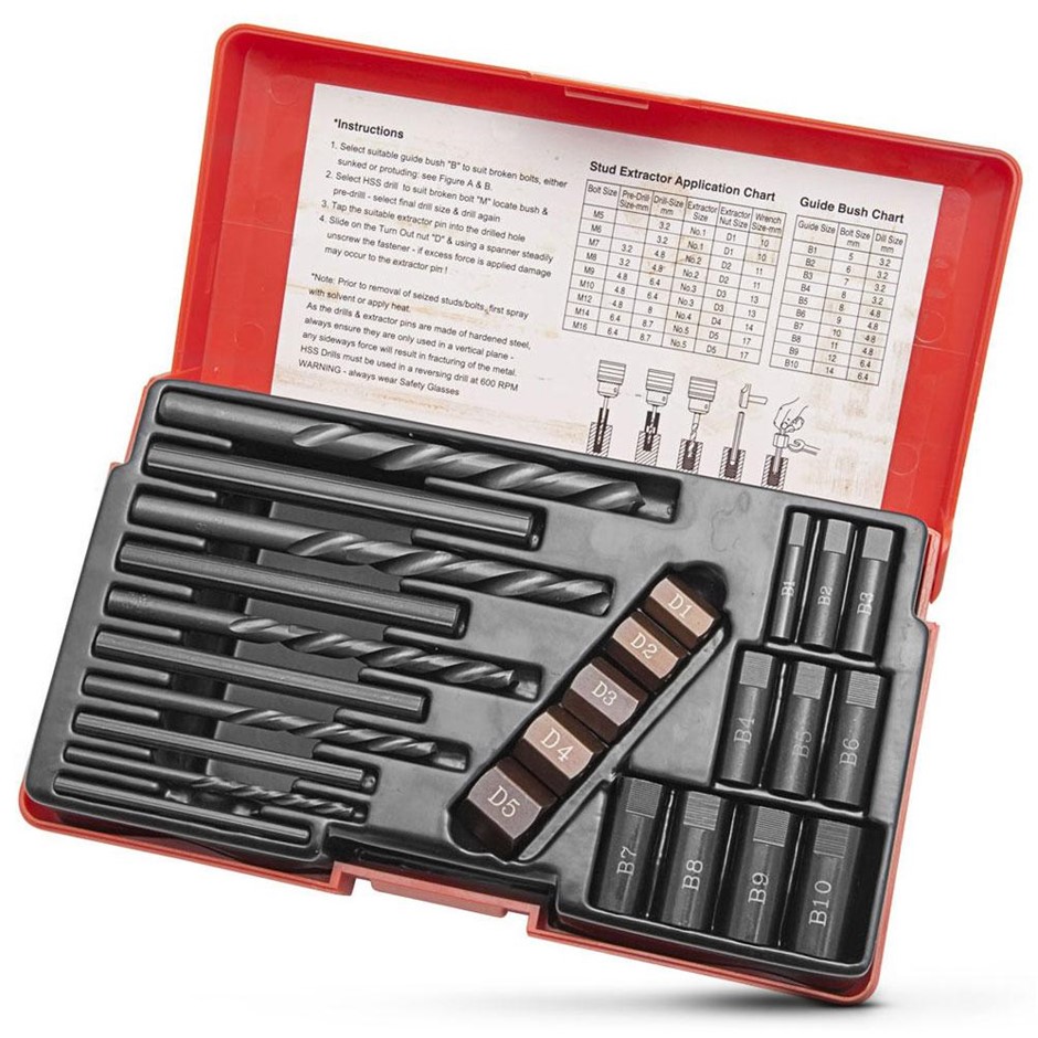 SIDCHROME Turnout Stud Extractor Kit, Comprising; 5 x Left hand High Speed