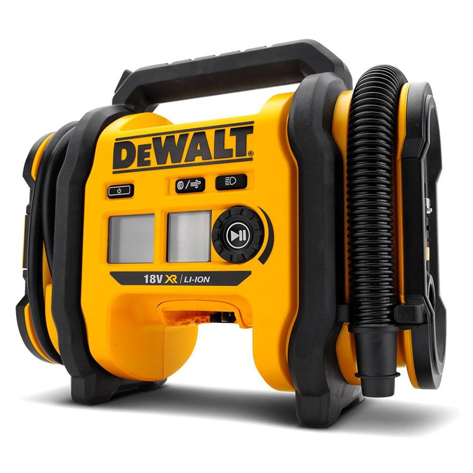 DeWALT 18V XR Li-ion Cordless Triple Source Tyre Inflator - Skin Only. NB: