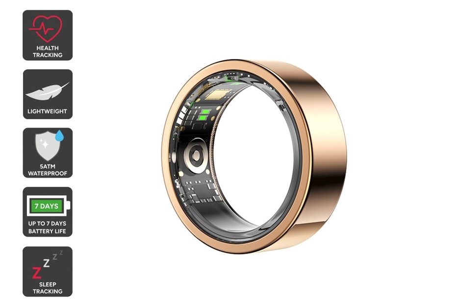 Kogan Aura Smart Ring (Rose Gold, Size 7)