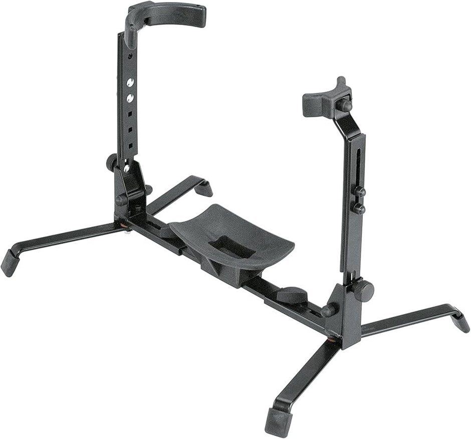 K&M 14941 Baritone Horn Instrument Stand Black Steel - Adjustable for Barit