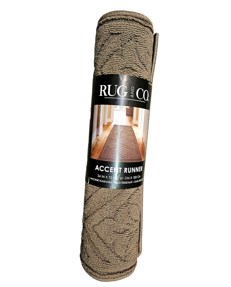 RUG & CO Tufted Floor Accent Runner, Machine Washable, Skid Resistant, Stai