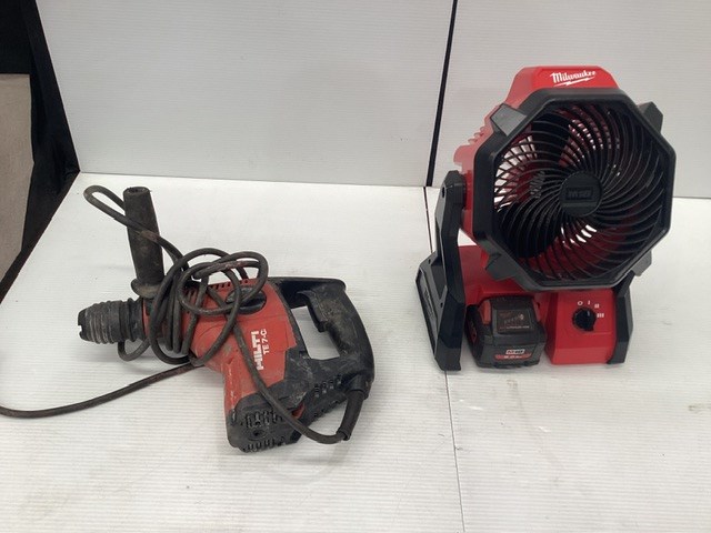 Hilti Hammer Drill And Milwaukee Fan