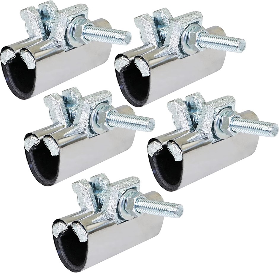 Pack of 5 x HIGHCRAFT Pipe Repair Clamp 2'', IPS Single Bolt, 3” Long, Stai