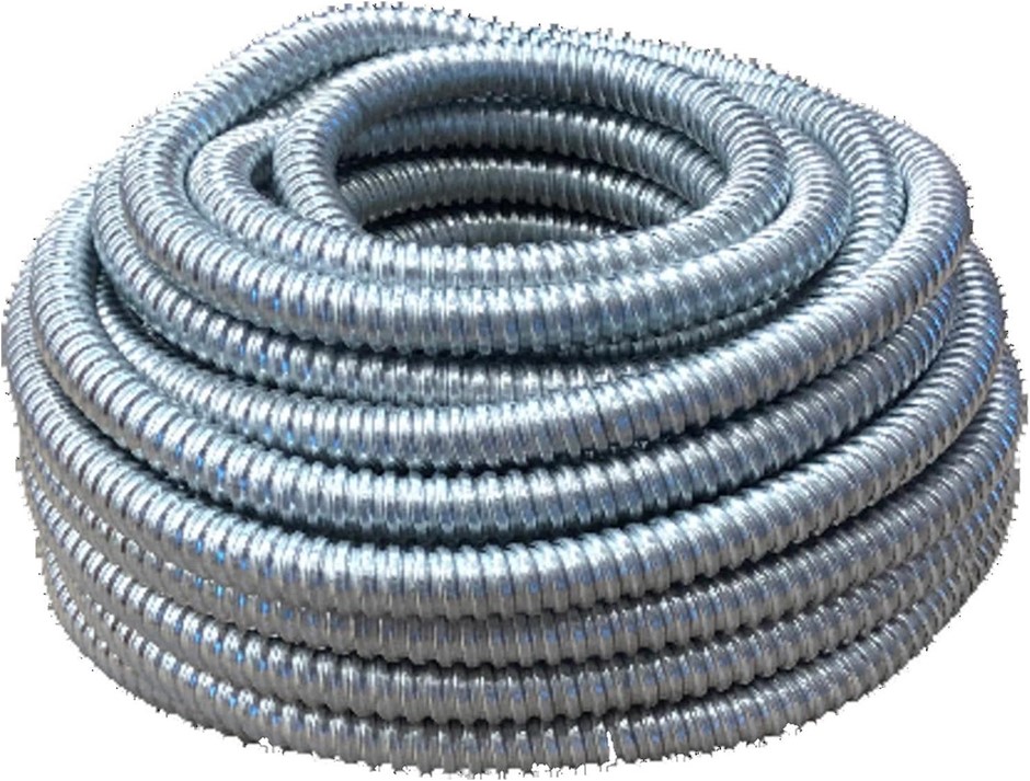 WOODSs 55082021 3/8 in. x 25 ft. Flex Alum Conduit; Silver.