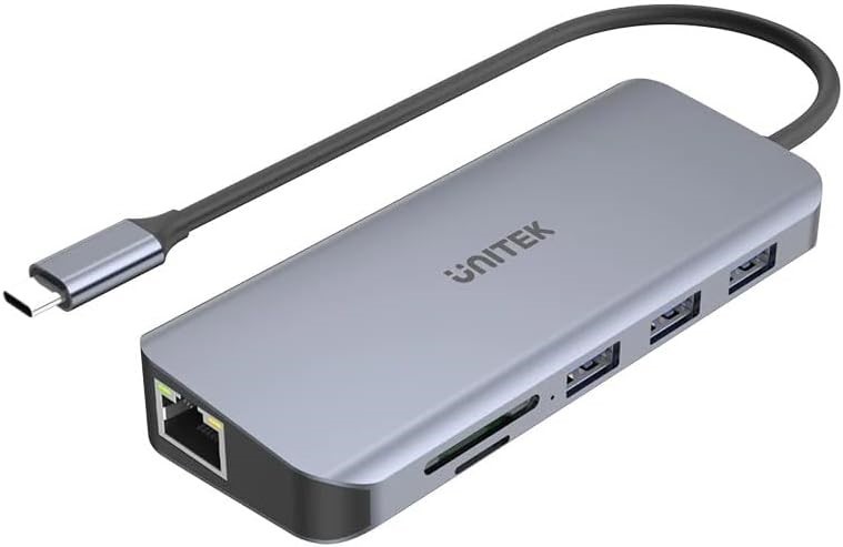 UNITEK 9-in-1 USB-C Hub 4K Dual Display 100W PD (D1026B).