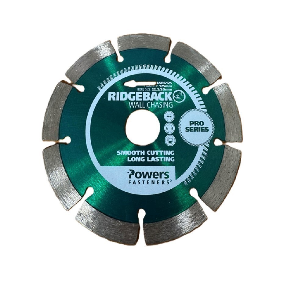 POWERS RIDGEBACK 125mm Pro Series Wall Chasing Segmented Diamond Blade, Gre