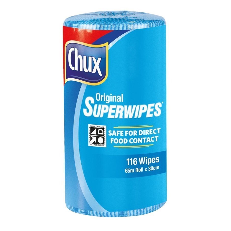 2 Rolls x CHUX Original Super Wipes 116pc, Blue. N.B: not in original packa