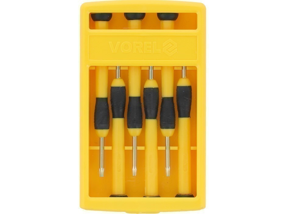 2 x VOREL 6pc Precision Screwdriver Set, Sizes: T5, T6, T7, T8, T9, T10.