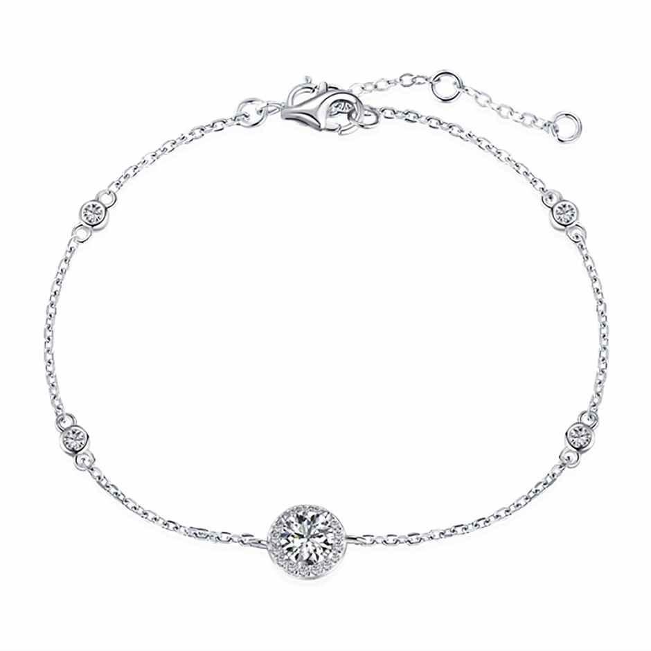 0.5ct 5A Cubic Zirconia 925 Sterling Silver Tennis Bracelet