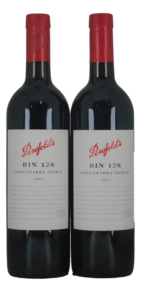 Penfolds Bin 128 Shiraz 2004 (2x 750mL) Coonawarra, SA.