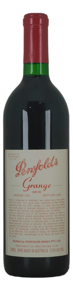 Penfolds Bin 95 Grange 1991 (1x 750mL) SA.