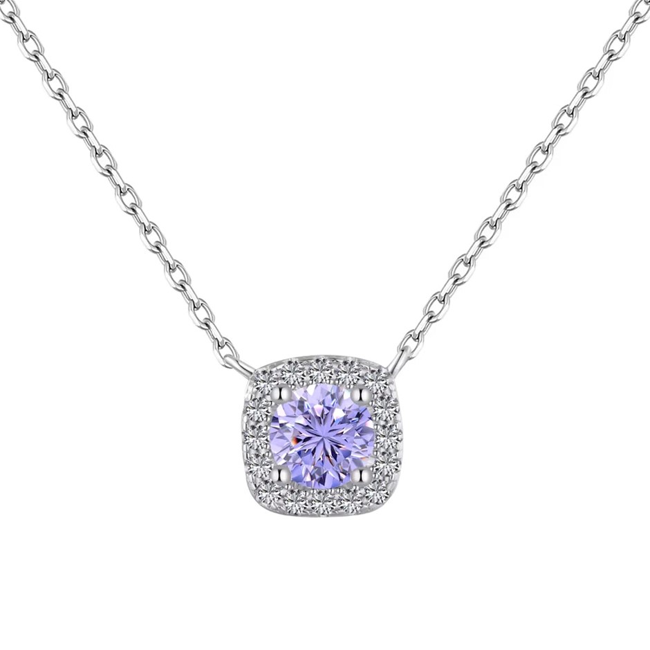 0.5ct 925 Silver 5A Cubic Zirconia Round Pendant Necklace
