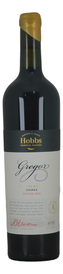 Hobbs Gregor Shiraz 2020 (1x 750mL), Barossa Ranges.