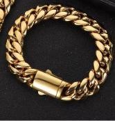 18k Italy Stamped Yellow Gold Filled Bracelet-Quality Guarantee-20.5cm-10mm