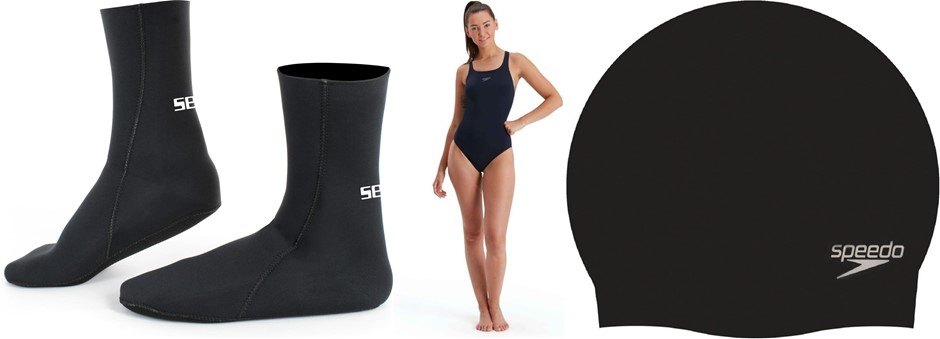 Wetsuit Bundle: 1 X SEAC Standard 2.55mm Thick Neoprene Boots, 1 x SPEEDO W