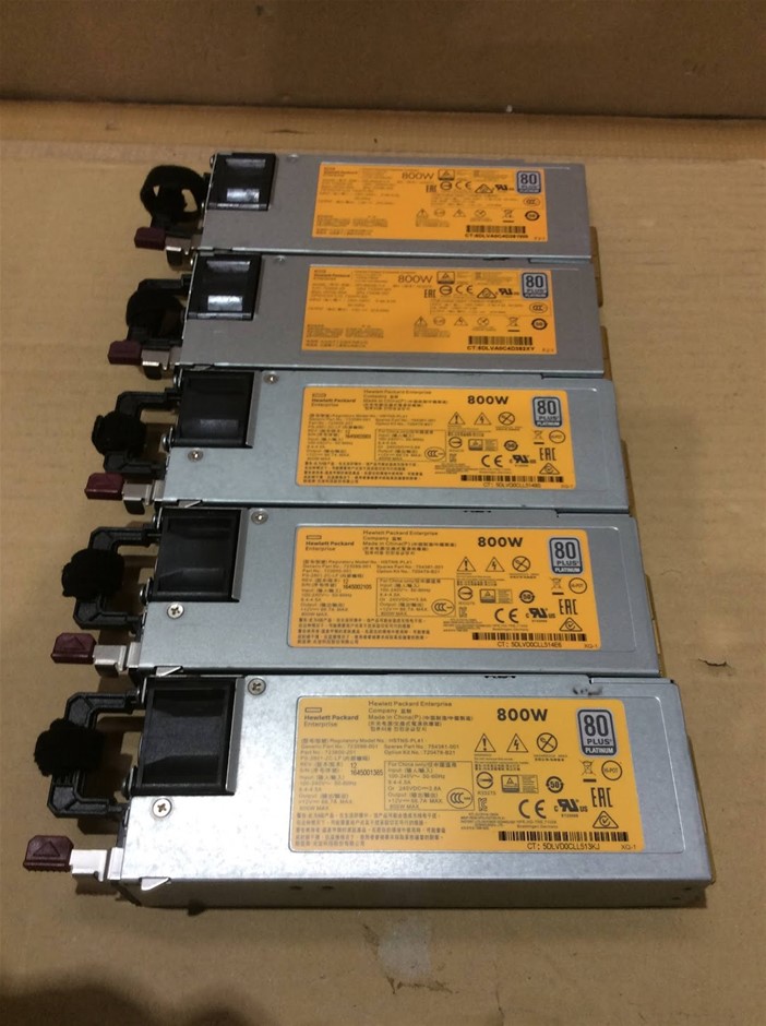 Hewlett Packard Enterprise HSTNS-PL41 800W Server Power Supply (Lot of 5)