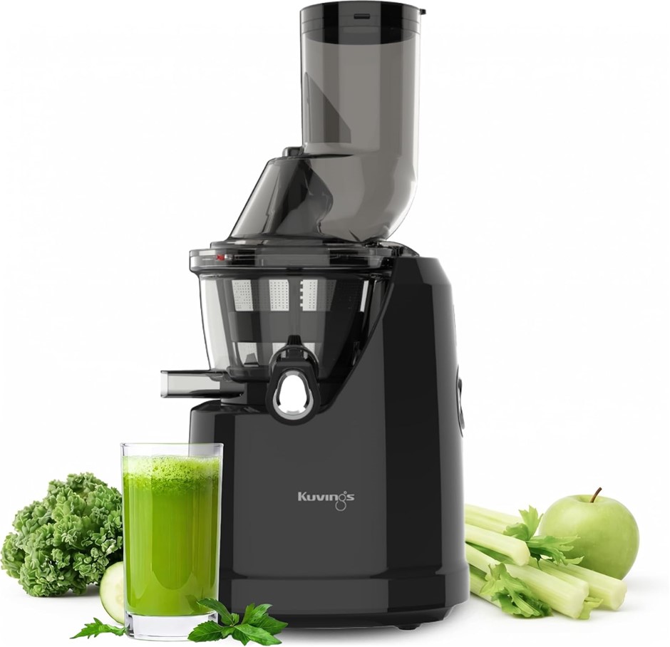 KUVINGS C8000S Cold Press Juicer Black, 77mm Wide Chute Slow Masticating Ju