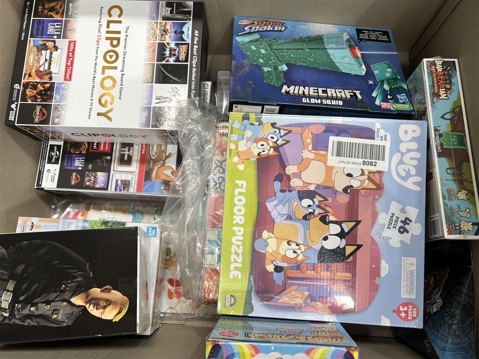 13 x Assorted Toy Products. Incl. Clipology, Bluey, Minecraft & More. NB: P