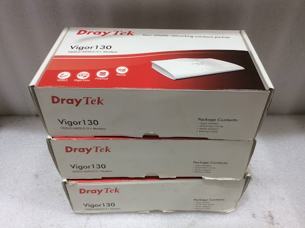 DrayTek Vigor130 VDSL2/ADSL2/2+ Modem (Lot of 3)