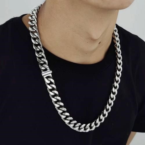 Silver-Filled Cuban Link Chain Necklace, 10MM Wide - 55.8cm