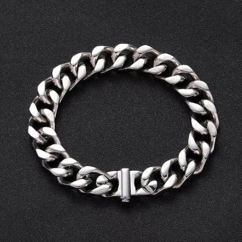 Silver-Filled Cuban Link Chain Bracelet, 10MM Wide - 20.3cm