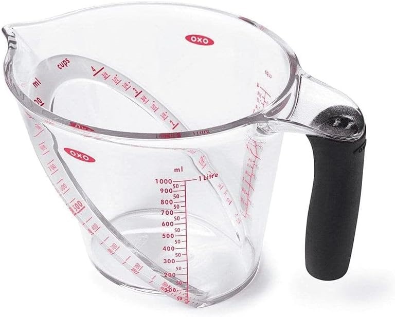 OXO Good Grips Angled Measure Cup, 1 Litre Capacity, 4 Cup, Clear