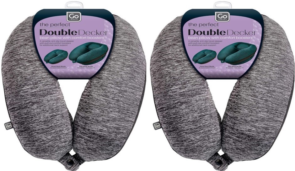 2x Go-Travel Double Decker Dual Bean Neck Pillow