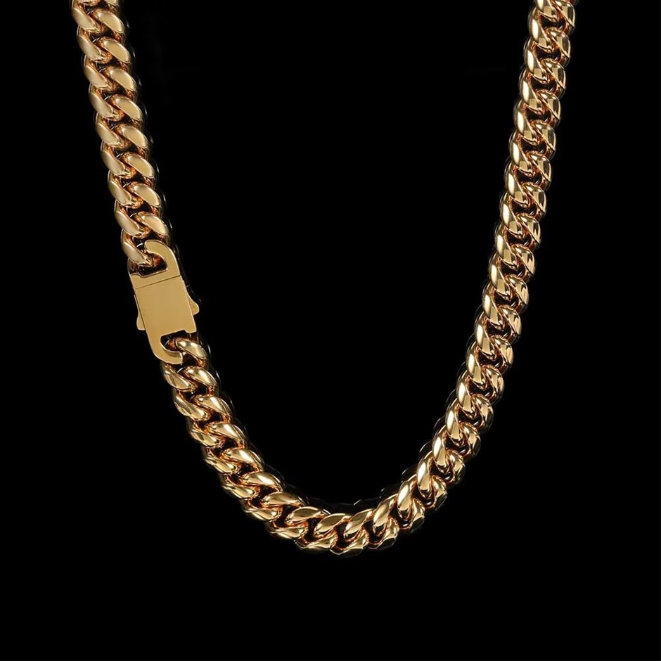 18K Gold-Filled Cuban Link Chain Necklace, 16MM Wide - 66cm