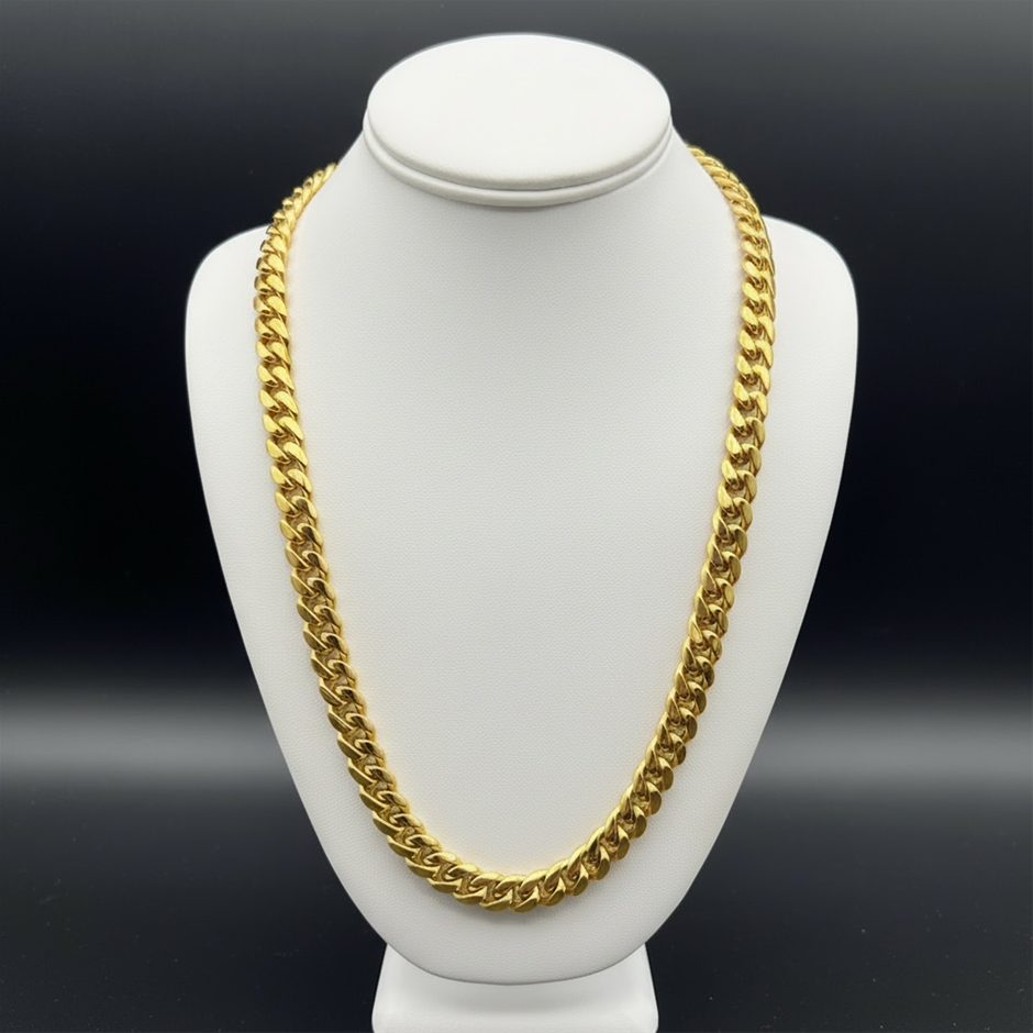 18K Gold-Filled Cuban Curb Chain Necklace, 10MM Wide - 55.8cm
