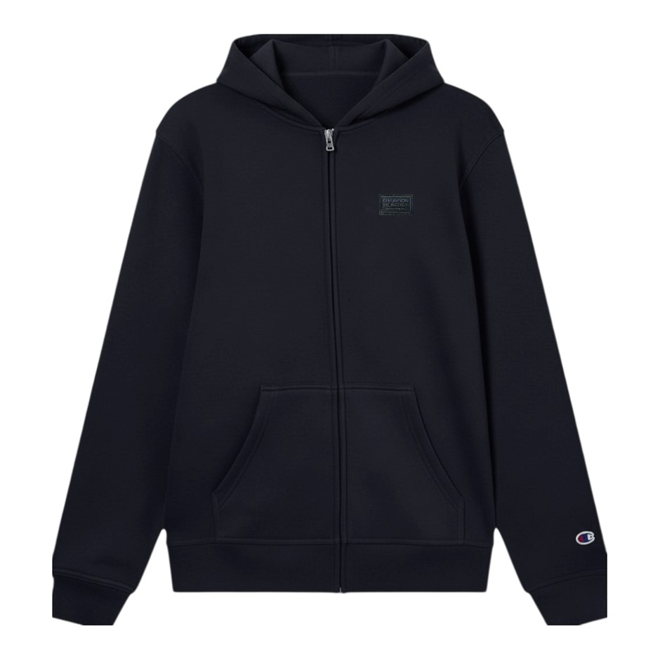 CHAMPION Men's Legacy Badge Zip Hoodie, Size M, Cotton, Navy, ATKXG. Buyer