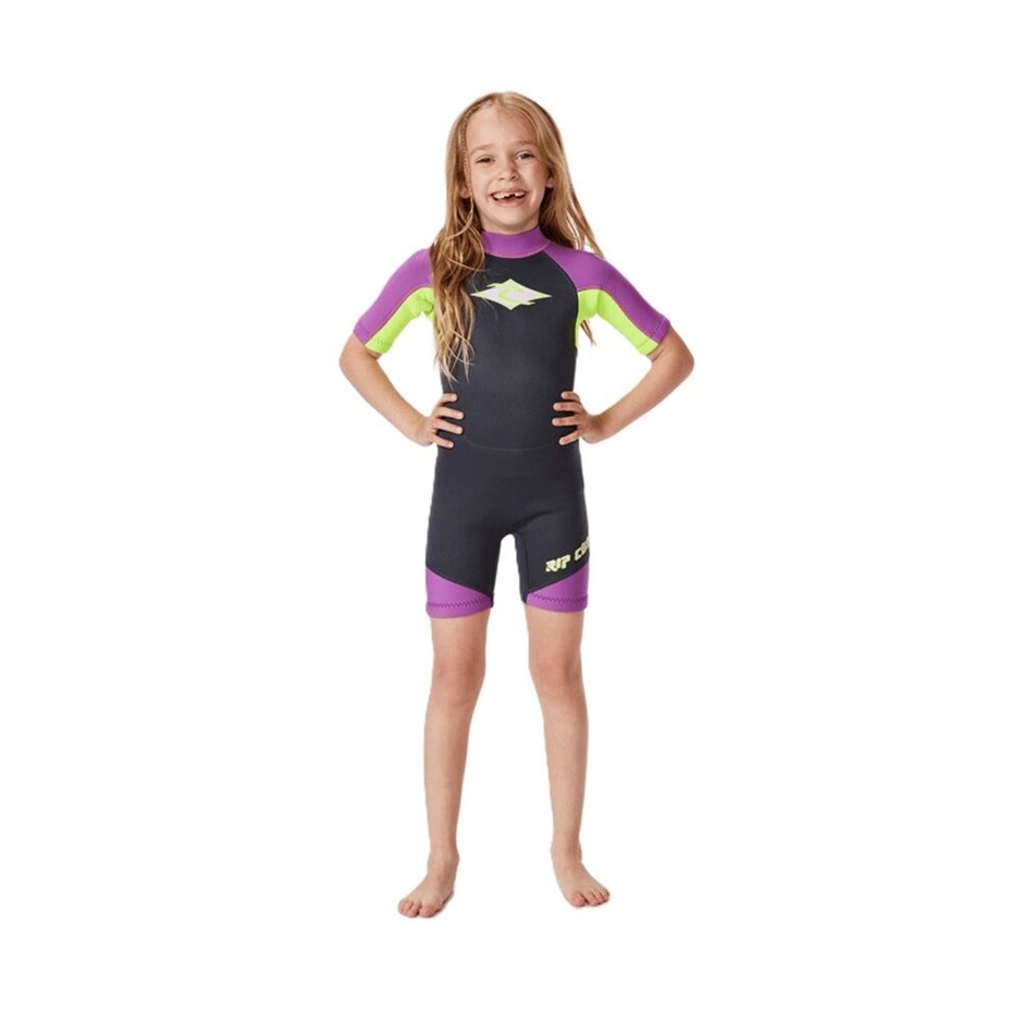RIP CURL Girl's Groms Omega 1.5mm Back Zip Springsuit, Size 1, Purple (0037