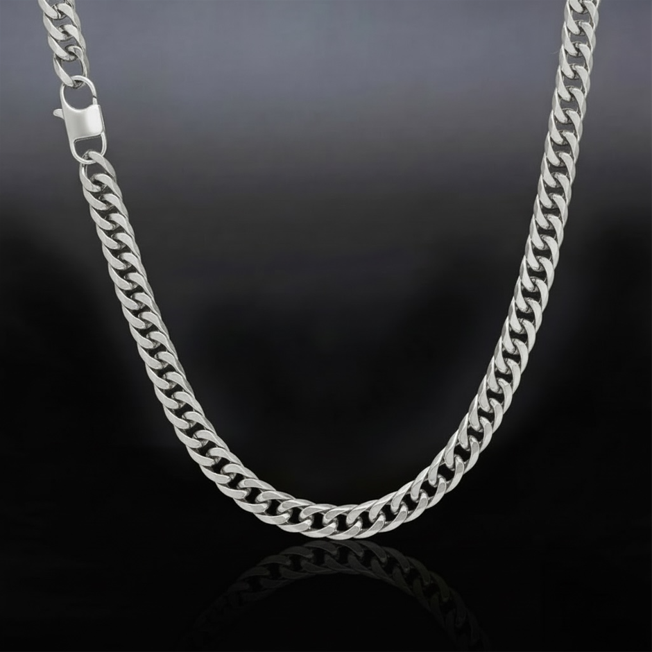 Silver-Filled Cuban Chain Necklace, 9.5MM Wide - 50.8cm