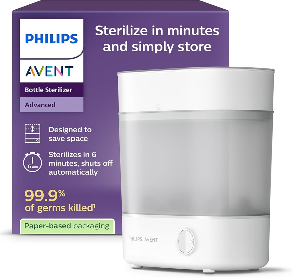 PHILIPS ADVENT Advanced Bottle Steriliser, Kills 99.9% of Germs, 10 min Ste