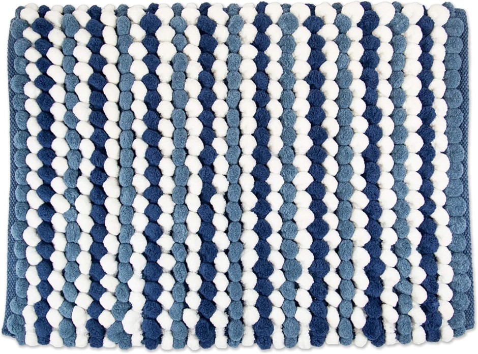 DII Ultra Soft Chenille Bath Mat, Chunky Popcorn Bath Rug, 21 x 34", Blue S
